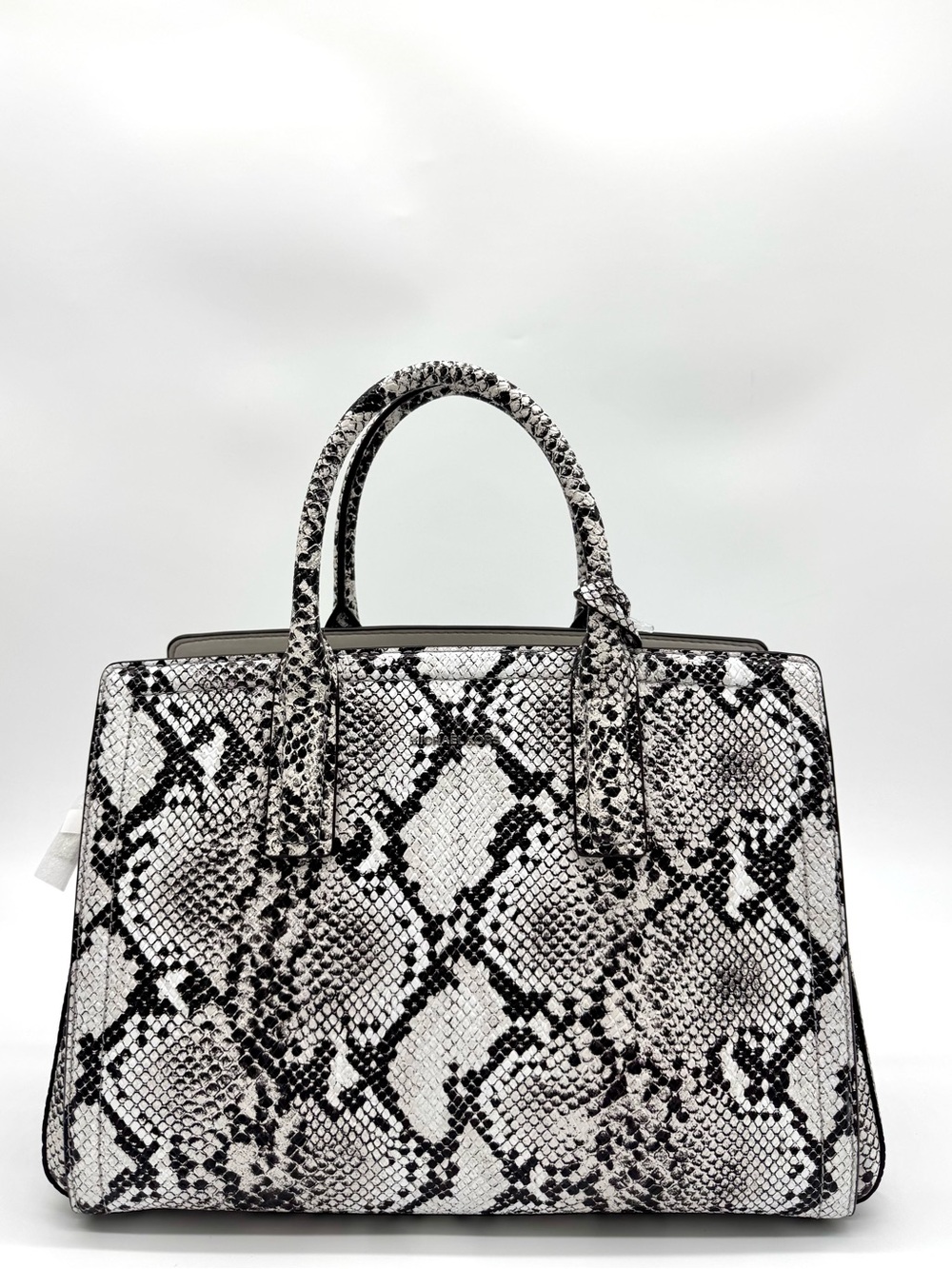 Michael Kors Laila Medium Snakeskin Leather Satchel Bag - Aluminum